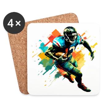 American-Football-Spieler-Illustrationen im Trend - Untersetzer (4er-Set) - Weiß - Vorne