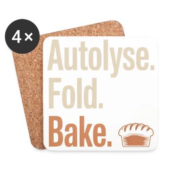 Autolyse Fold Bake Bread - Coasters (set of 4) - white - Front