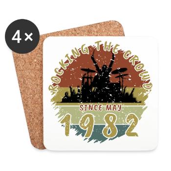 44e anniversaire Faire vibrer la foule DRM 05/1982 - Dessous de verre (lot de 4) - blanc - Devant