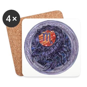 Zodiac Sign Sternzeichen Skorpion Scorpio Geschenk - Untersetzer (4er-Set) - Weiß - Vorne
