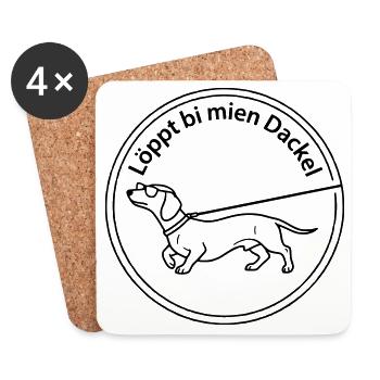 löppt bi mien dackel - Untersetzer (4er-Set) - Weiß - Vorne