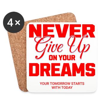 Never Give Up - Untersetzer (4er-Set) - Weiß - Vorne