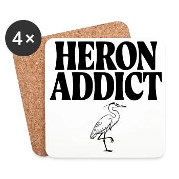 Heron Addict - Coasters (set of 4) - white - Front