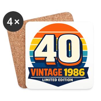40 Vintage 1986 Édition Limitée - Dessous de verre (lot de 4) - blanc - Devant