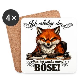 Ich mach das Fuchs lustiger Büro Spruch - Untersetzer (4er-Set) - Weiß - Vorne