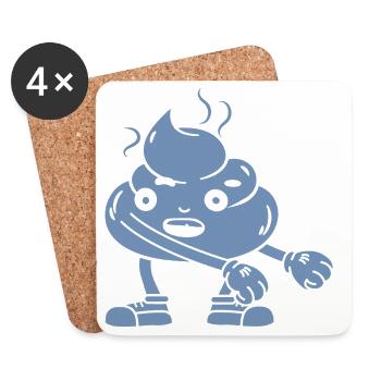 Funny poop pile dancing - Coasters (set of 4) - white - Front
