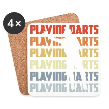 Play Darts Vintage Look - Dessous de verre (lot de 4) - blanc - Devant