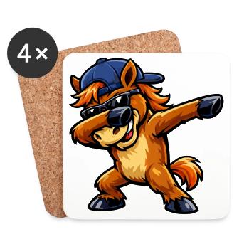 Dabbing Horse - Coasters (set of 4) - white - Front
