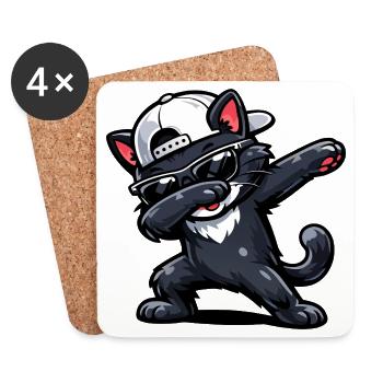 Dabbing Cat - Coasters (set of 4) - white - Front
