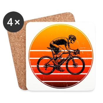 Idée cadeau pour un vélo de route avec vélo de route - Dessous de verre (lot de 4) - blanc - Devant