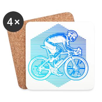 Idée cadeau pour un vélo de route avec vélo de route - Dessous de verre (lot de 4) - blanc - Devant