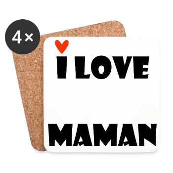 ICH LIEBE MAMA. MAMA. MUTTERTAG. ALLES GUTE ZUM GEBURTSTAG - Untersetzer (4er-Set) - Weiß - Vorne