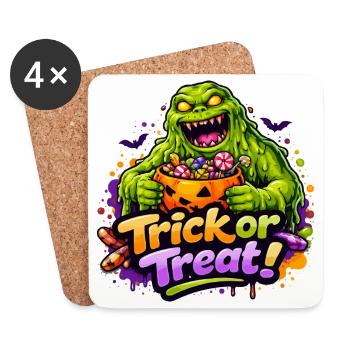 Monstre de Slime Halloween Halloween - Dessous de verre (lot de 4) - blanc - Devant