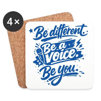 Be different. Be a voice. Be you. - Untersetzer (4er-Set) - Weiß - Vorne