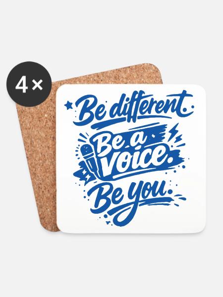 Be different. Be a voice. Be you. - Untersetzer (4er-Set) - Weiß
