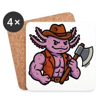 Goblinoid Aoxolotl Holzfäller-Krieger - Untersetzer (4er-Set) - Weiß - Vorne