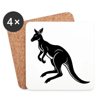 Kangaroo Jumping - Coasters (set of 4) - white - Front