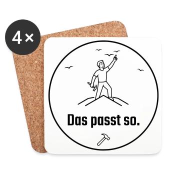 Dachdecker das passt so Stolz - Untersetzer (4er-Set) - Weiß - Vorne