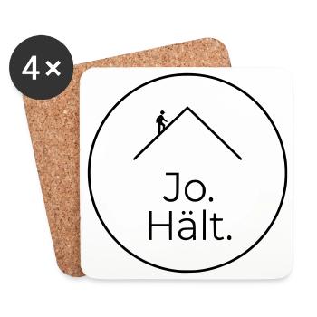 Dachdecker Jo Hält Spruch Badge - Untersetzer (4er-Set) - Weiß - Vorne