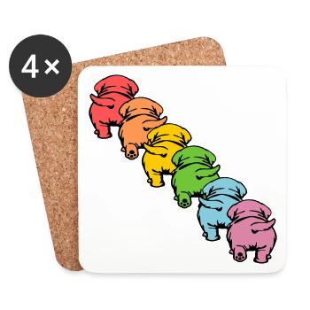 INKLUSION HUNDE VIELFALT - Untersetzer (4er-Set) - Weiß - Vorne