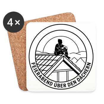 Dachdecker Feierabend über den Dächern - Untersetzer (4er-Set) - Weiß - Vorne