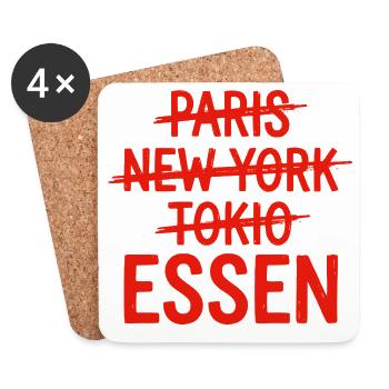 Essen Ruhrpott, Ruhrgebiet City Shirt, hoodie, Cap - Untersetzer (4er-Set) - Weiß - Vorne