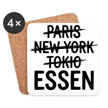 Essen Ruhrpott, Ruhrgebiet City Shirt, hoodie, Mug - Untersetzer (4er-Set) - Weiß - Vorne