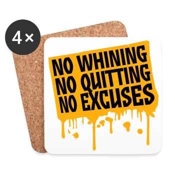No Whining No Quitting No Excuses Gym Motivation - Untersetzer (4er-Set) - Weiß - Vorne