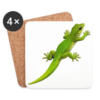 Gecko klettert 1 - Untersetzer (4er-Set) - Weiß - Vorne