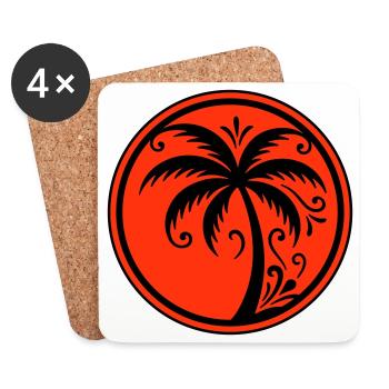 Palm tree icon beach - Coasters (set of 4) - white - Front