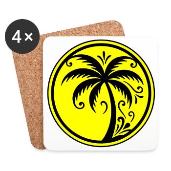 Palm tree icon beach - Coasters (set of 4) - white - Front