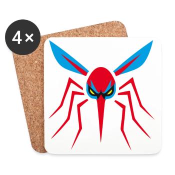Moustique, Moustique, Insecte, Mal - Dessous de verre (lot de 4) - blanc - Devant