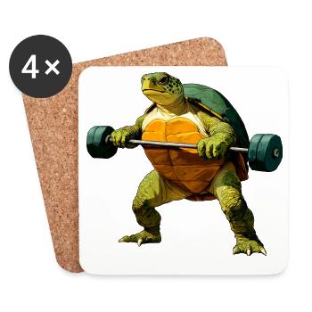 Turtle Trainer - Coasters (set of 4) - white - Front