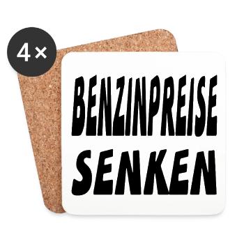 Benzin - Untersetzer (4er-Set) - Weiß - Vorne