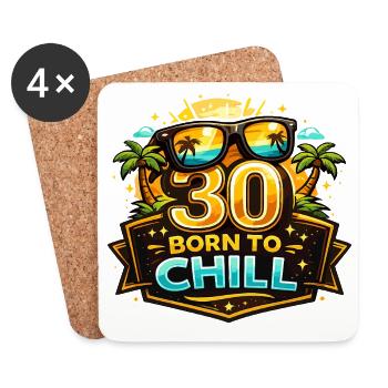 30 Born to Chill Beach Design - Coasters (set of 4) - white - Front