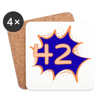 42 – The Answer to Everything | Comic Style T-Shirt - Coasters (set of 4) - white - Front
