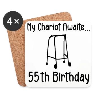 55th Birthday Party Funny 55 Years Old Birthday - Coasters (set of 4) - white - Front