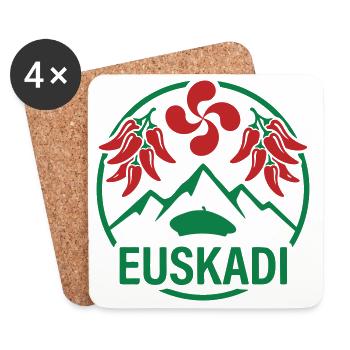 Euskadi Montagnes et Piments Logo - Dessous de verre (lot de 4) - blanc - Devant