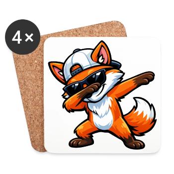 Dab Fox - Dessous de verre (lot de 4) - blanc - Devant