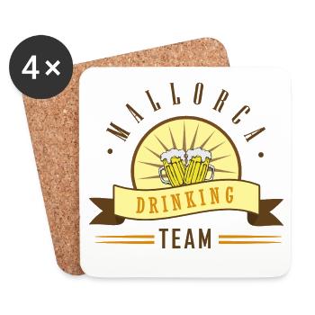 Motif du logo de l’équipe des buveurs de bière - Dessous de verre (lot de 4) - blanc - Devant