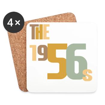 Vintage Year 1956 Birthday 70 Years Gift Idea - Coasters (set of 4) - white - Front