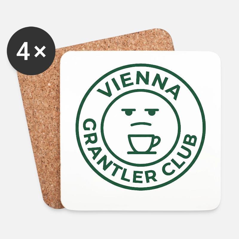 Vienna Grantler Club BigLogo - Untersetzer (4er-Set) - Weiß