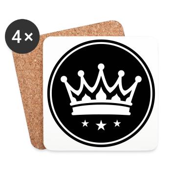 Symbole de la couronne - Dessous de verre (lot de 4) - blanc - Devant