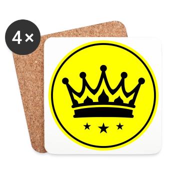 Krone Symbol - Untersetzer (4er-Set) - Weiß - Vorne