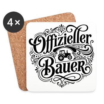 Offizieller Bauer Spruch - Untersetzer (4er-Set) - Weiß - Vorne