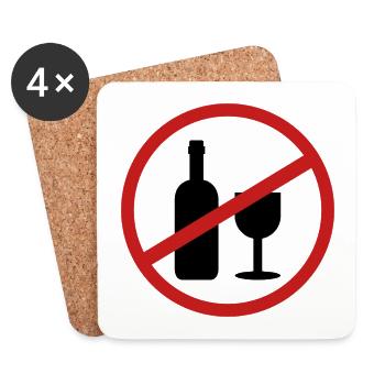 Kein Alkohol - Untersetzer (4er-Set) - Weiß - Vorne