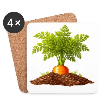 Carrot in the Ground Garden Nature Design - Coasters (set of 4) - white - Front