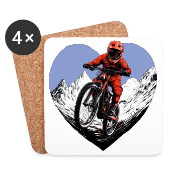 Amour du VTT - Dessous de verre (lot de 4) - blanc - Devant