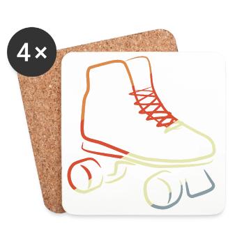 Retro Vintage Roller Skates - Untersetzer (4er-Set) - Weiß - Vorne