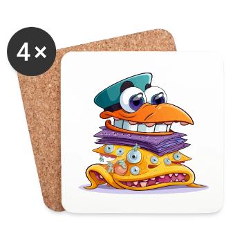 Colorful MonsterStack Sandwich - Coasters (set of 4) - white - Front